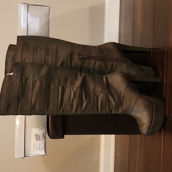 Jessica Simpson Shoes - Jessica Simpson, Aura, Knee-High Boot, Grey Bermuda, Leather, 7, Gently used